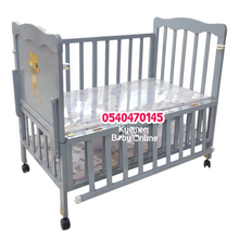 Load image into Gallery viewer, 2 In 1 Baby Wooden Cot With Drawer Grey (AY 659) Baby Bed / Baby Crib - Kyemen Baby Online
