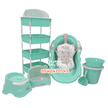 Load image into Gallery viewer, Baby Bath Set (With Bottle Rack And Item Rack With Cover) - Kyemen Baby Online
