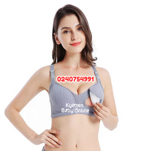 Breastfeeding Bra (Front Open Lace) Grey - Kyemen Baby Online