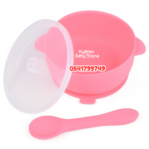 Baby Silicone Suction Bowl With Spoon And Lid (Dr.Annie's)