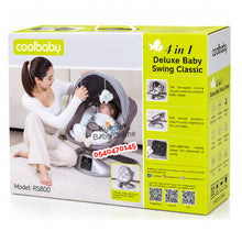 Load image into Gallery viewer, 4 In 1 Baby Swing (CoolBaby  Deluxe Multi-Functional Bassinet) Dark Grey RS800 - Kyemen Baby Online
