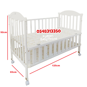 2 In 1 Baby Wooden Cot With Drawer (EL-10) Baby Bed / Baby Crib