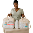 Load image into Gallery viewer, 3 In 1 Diaper Bag (Baby Sky Flowers) Cream
