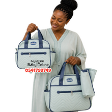 Load image into Gallery viewer, 4 In 1 Diaper Bag (Chicco Leather) Light Blue - Kyemen Baby Online
