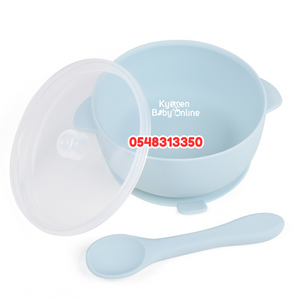 Baby Silicone Suction Bowl With Spoon And Lid (Dr.Annie's)