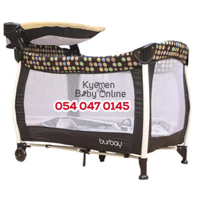 Baby Foldable Cot (Burbay Travel Cot HY 8036G) Playpen / Baby Bed / Baby Crib [Showroom Display]