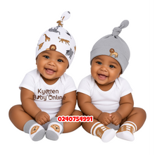 Load image into Gallery viewer, Baby Boy 2Pcs Knot Hat With 2Pcs of Socks (Lion) 0-6Months
