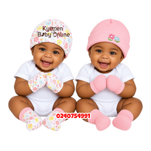 Load image into Gallery viewer, Baby Girl 2Pcs Hat With 2Pairs Of Mittens (0-6Months) Flowery
