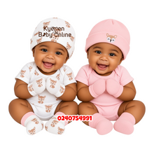 Load image into Gallery viewer, Baby Girl 2Pcs Hat With 2Pairs Of Mittens (0-6Months) Foxy
