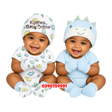 Load image into Gallery viewer, Baby Girl 2Pcs Hat With 3Pairs of Mittens (Dinasour)
