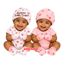 Load image into Gallery viewer, Baby Girl 2Pcs Hat With 3Pairs of Mittens (Mama Fruity)
