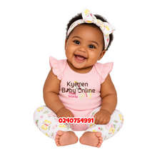 Load image into Gallery viewer, Baby Girl Bodysuit with Pant and  Headband (Butterfly)
