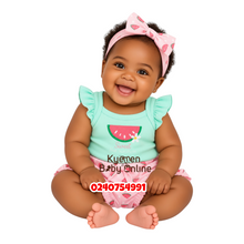 Load image into Gallery viewer, Baby Girl Bodysuit with Headband And Shorts(Millie&amp;Myles)One In A Melon
