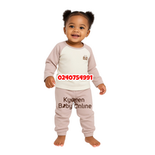 Load image into Gallery viewer, Baby Pant With Long Sleeves Top (Pyjamas) Ivory Beige
