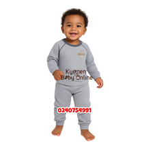 Load image into Gallery viewer, Baby Pant With Long Sleeves Top (Pyjamas) Dark Grey
