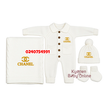 Load image into Gallery viewer, Wholesale - Baby Crochet Shawl With Romper,Hat And Socks ( Off White) Unisex - Kyemen Baby Online
