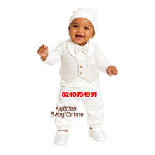 Load image into Gallery viewer, Baby Boy Christening Top And Down (Petite Ponpon) 0-5Months (C)
