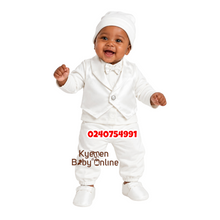 Load image into Gallery viewer, Baby Boy Christening Top And Down (Petite Ponpon) 0-5Months (F)
