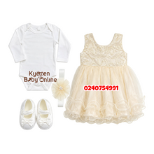 Load image into Gallery viewer, Baby Girl Christening Dress (Petite Ponpon Baby)D
