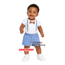 Load image into Gallery viewer, Baby Boy BodySuit With Shorts (Bowtie)
