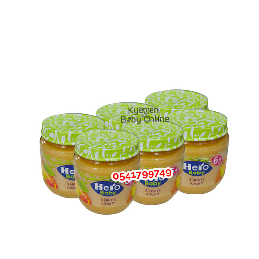 Hero 3 Fruits 125g (6pcs) 6m+