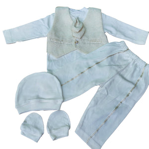 Baby Boy Dress (Boy Christening Dress Set, 0-6m) Cream - Kyemen Baby Online