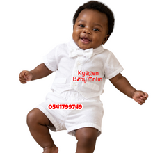 Load image into Gallery viewer, Baby Boy Christening Top And Down With Bowtie (Little) B

