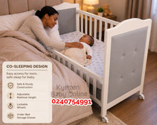 Load image into Gallery viewer, Baby Wooden Cot With Drawer (MC908) Baby Bed (Showroom Display)
