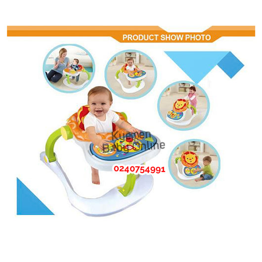 4-In-1 Multifunctional Baby Walker And Entertainer With Feeding Tray, Push Walker, Toys And Music  3689-YD