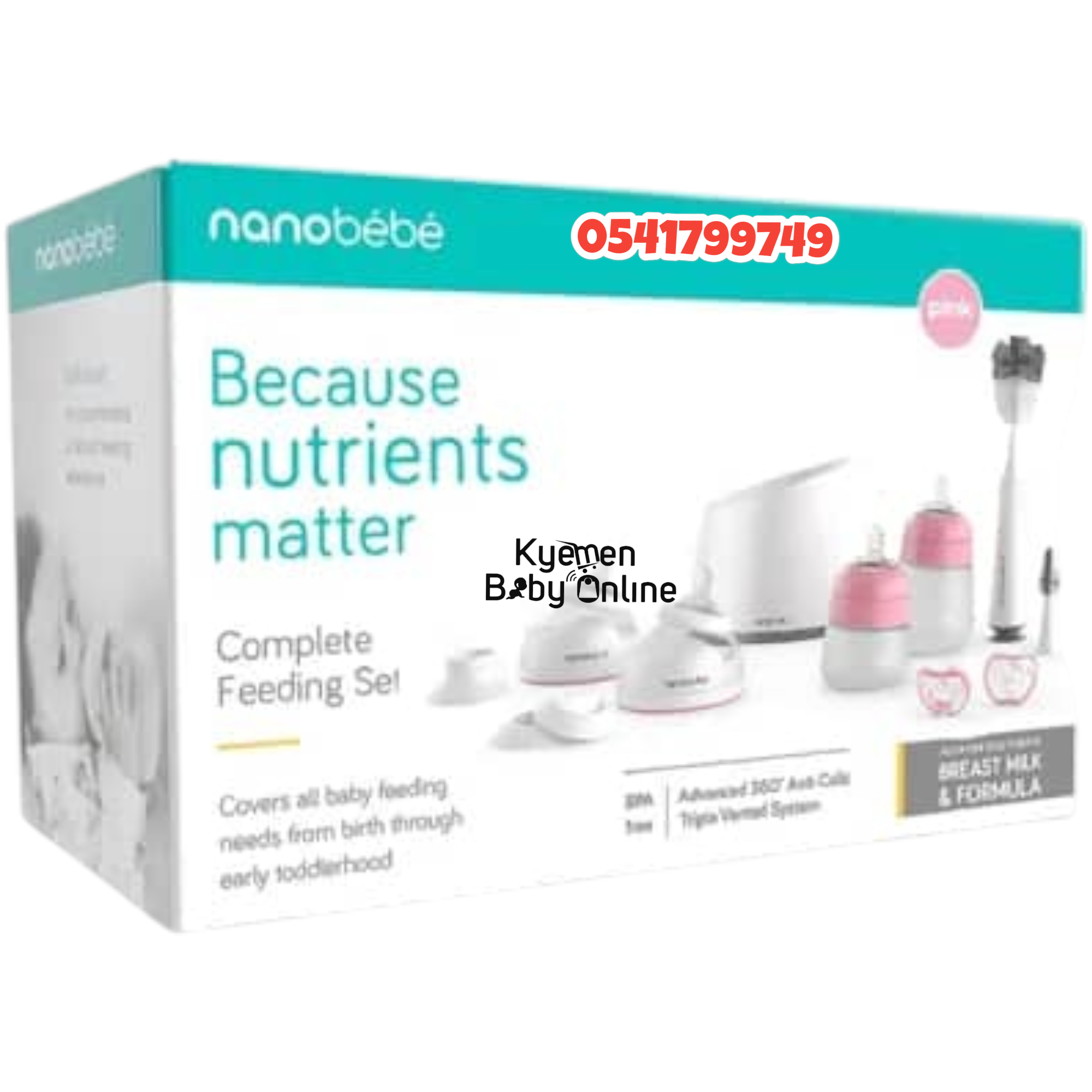 Baby Bottle Set (Nanobebe) Complete Feeding Set Kyemen Baby Online