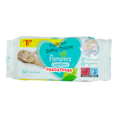 Baby Wipes (Pampers Sensitive) 52pcs - Kyemen Baby Online