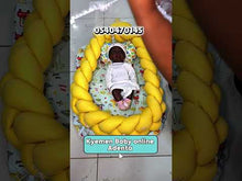 Load and play video in Gallery viewer, Baby Bed (Baby Lounger / Portable Infant Co Sleeper Bassinet With Spiral Bumper / Baby Nest)
