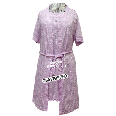 Breastfeeding Night Gown / Nighty With Coat (Yimiasha Love) Purple - Kyemen Baby Online