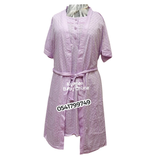 Breastfeeding Night Gown / Nighty With Coat (Yimiasha Love) Purple - Kyemen Baby Online
