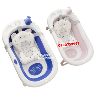 Baby Foldable Bath Tub With Soft Bather / Cushion Bather - Kyemen Baby Online