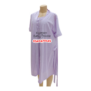 Breastfeeding Night Gown / Nighty With Coat (Yimiasha Love) Purple - Kyemen Baby Online