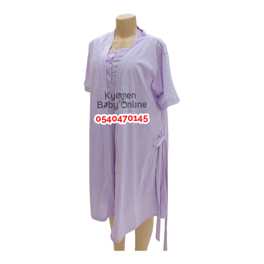 Breastfeeding Night Gown / Nighty With Coat (Yimiasha Love) Purple - Kyemen Baby Online