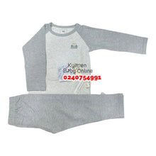Load image into Gallery viewer, Baby Pant With Long Sleeves Top (Pyjamas) Light Grey
