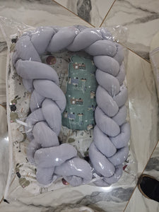Baby Bed (Baby Lounger / Portable Infant Co Sleeper Bassinet With Spiral Bumper / Baby Nest)