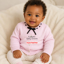Load image into Gallery viewer, Baby Sweater/ Cardigan (Pink With Black)
