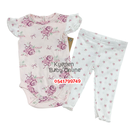 Baby Girl BodysuitWith Leggings and Headband (Dreamgro). Roses - Kyemen Baby Online