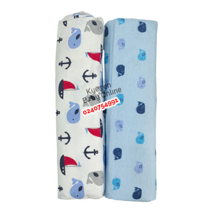 2 In 1 Coloured Cotsheet / Receiving Blanket (39in*59in) Child Of Mine - Kyemen Baby Online