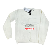 Load image into Gallery viewer, Baby Sweater/ Cardigan (Cream With Black)
