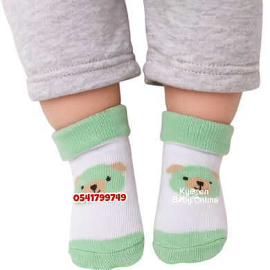Baby Socks Unisex (3 Pairs) 0-9 months Tortoise - Kyemen Baby Online
