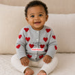Load image into Gallery viewer, Baby Sweater/ Cardigan (Grey  With Red Heart)

