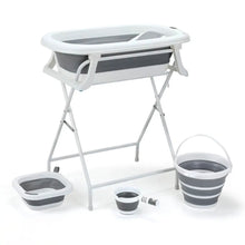 Load image into Gallery viewer, Baby Foldable Bath Tub Set With Stand - Kyemen Baby Online
