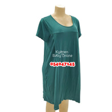 Load image into Gallery viewer, Wholesale - Breastfeeding Night Gown / Nighty With Front Opening Green - Kyemen Baby Online
