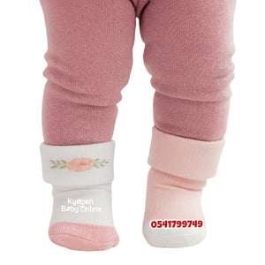 Baby Socks 3 Pairs (Hudson Baby) Flowers - Kyemen Baby Online