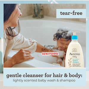 Aveeno Baby Daily Moisture Wash And Shampoo (532ml) - Kyemen Baby Online