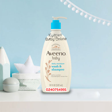 Aveeno Baby Daily Moisture Wash And Shampoo (532ml) - Kyemen Baby Online